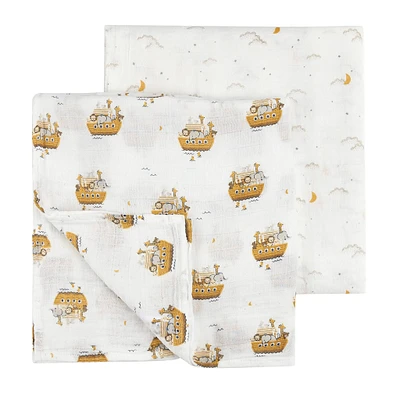 Lions 2pc Muslin Blankets