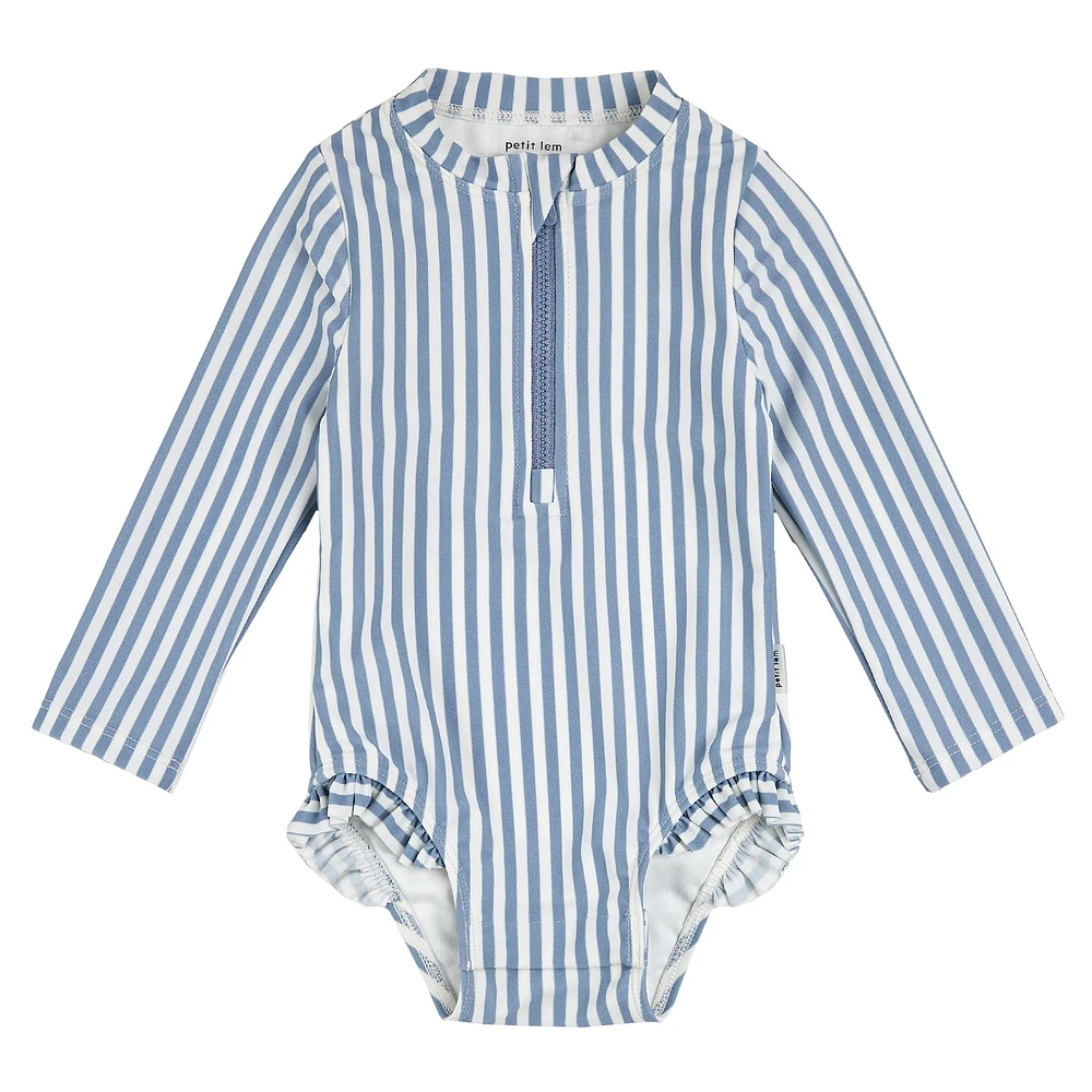 Striped Ls Swimsuit 2-6