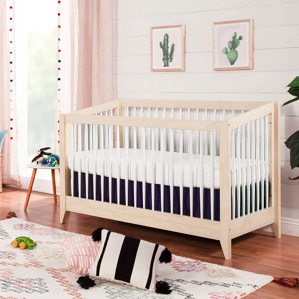 Sprout 4-in-1 Convertible Crib withToddler Bed Conversion Kit - White / Natural