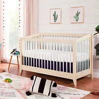 Sprout 4-in-1 Convertible Crib withToddler Bed Conversion Kit - White / Natural