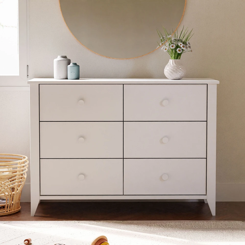 Sprout 6-Drawer Double Dresser - White