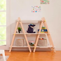 Dottie Bookcase - White and Washed Natural Finish