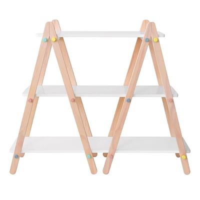 Dottie Bookcase - White and Washed Natural Finish