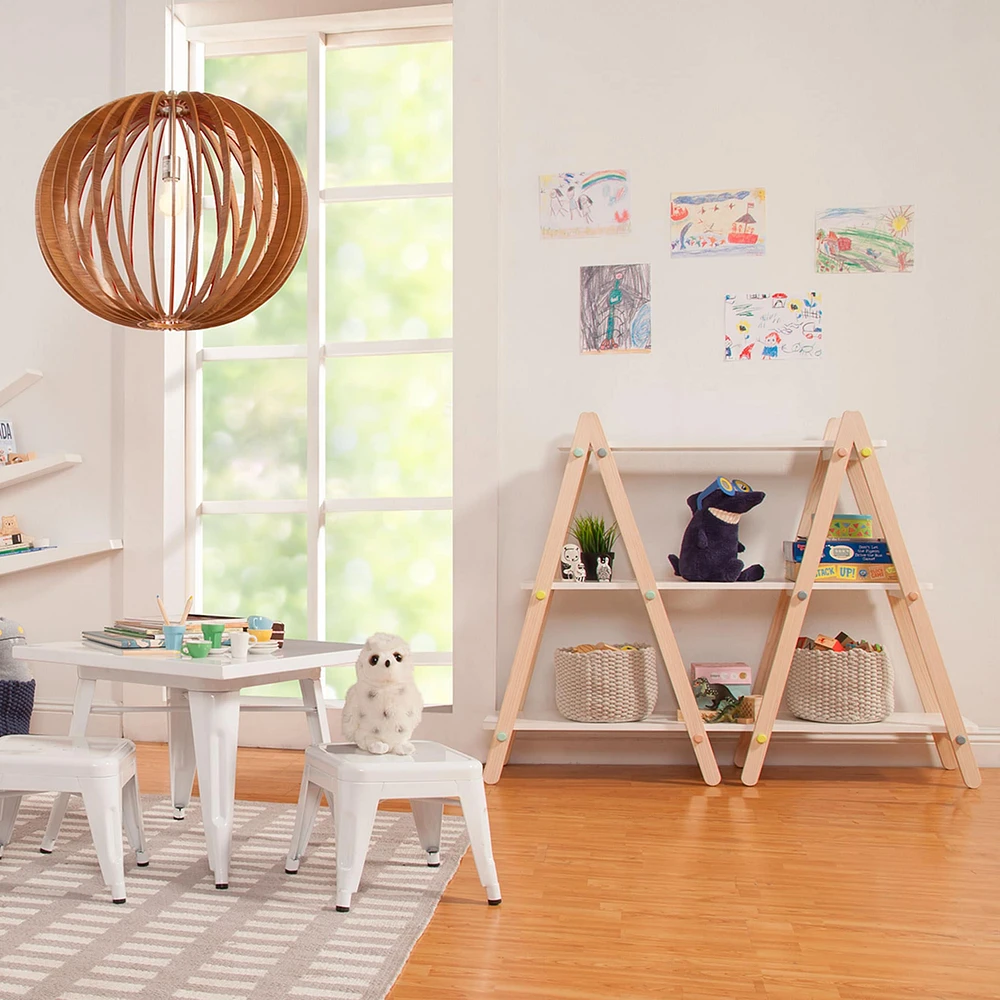 Dottie Bookcase - White and Washed Natural Finish