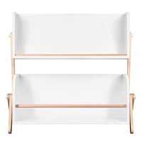 Tally Storage and Bookshelf - White and Washed Natural Finish