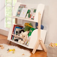 Tally Storage and Bookshelf - White and Washed Natural Finish