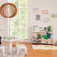 Tally Storage and Bookshelf - White and Washed Natural Finish