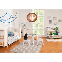 Tally Storage and Bookshelf - White and Washed Natural Finish