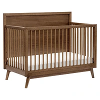 Palma Mid-Century 4-in-1 Convertible Crib with Toddler Bed Conversion -  Walnut