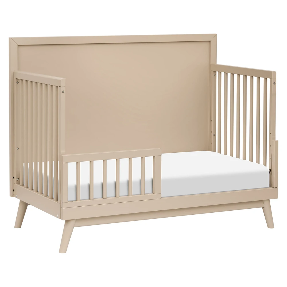 Palma Mid-Century 4-in-1 Convertible Crib with Toddler Bed Conversion in Taupe