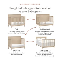 Palma Mid-Century 4-in-1 Convertible Crib with Toddler Bed Conversion in Taupe