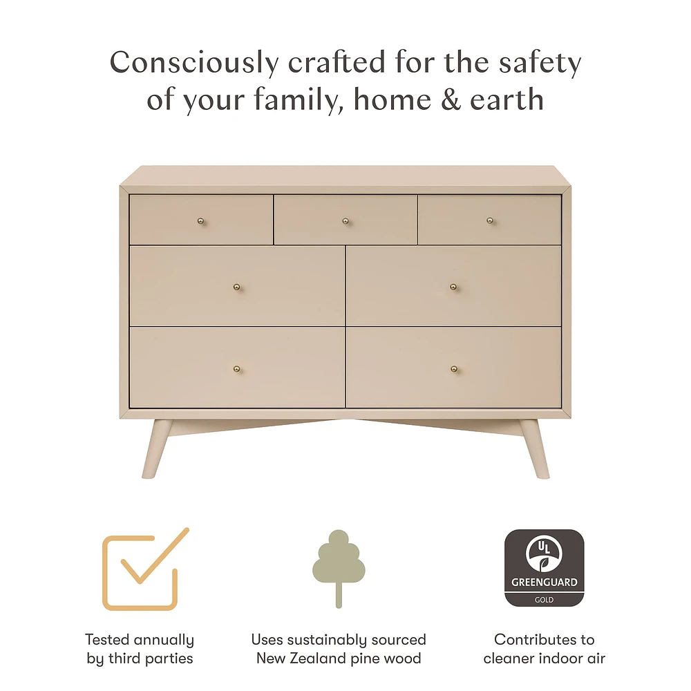 Palma 7-Drawer Double Dresser -Taupe