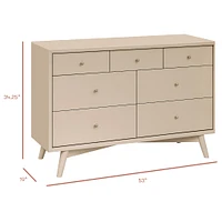 Palma 7-Drawer Double Dresser -Taupe