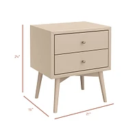 Palma Nightstand with USB Port Assembled - Taupe 