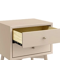Palma Nightstand with USB Port Assembled - Taupe 