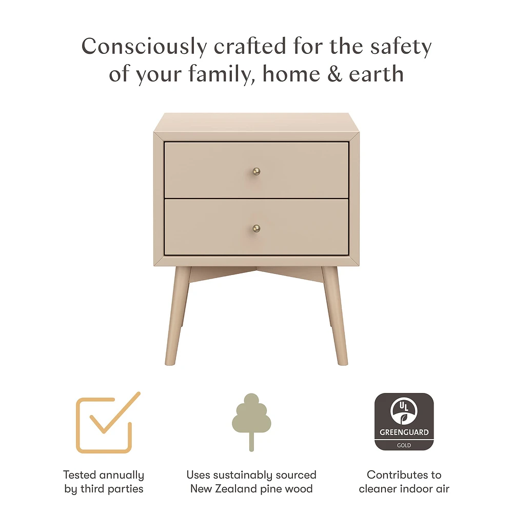 Palma Nightstand with USB Port Assembled - Taupe 