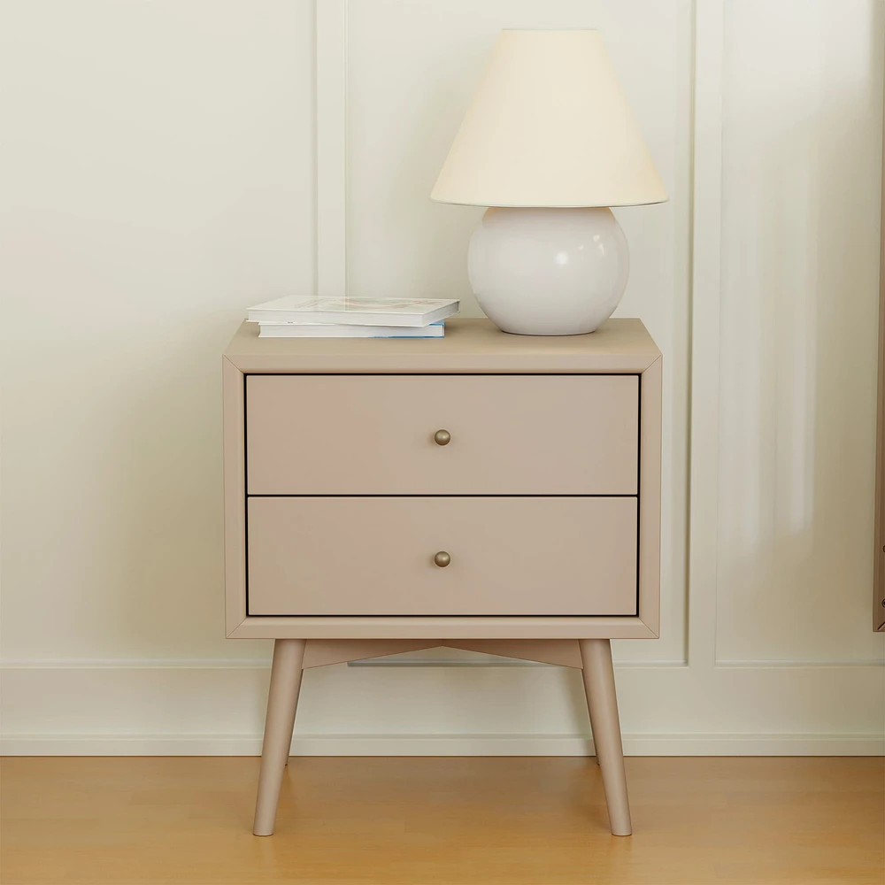 Palma Nightstand with USB Port Assembled - Taupe 