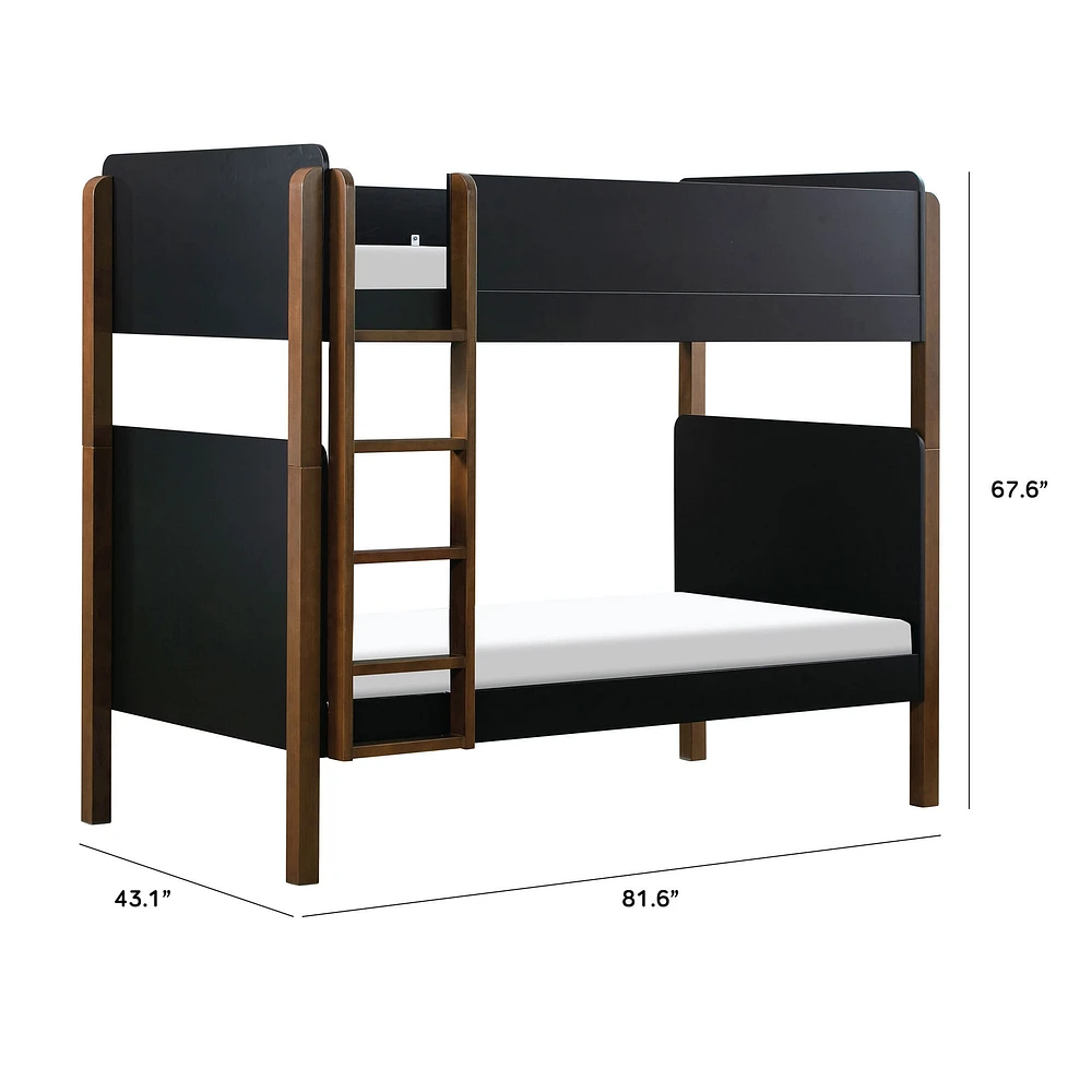 TipToe Bunk Bed - Black / Walnut