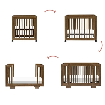 Yuzu 8-in-1 Convertible Crib - Walnut