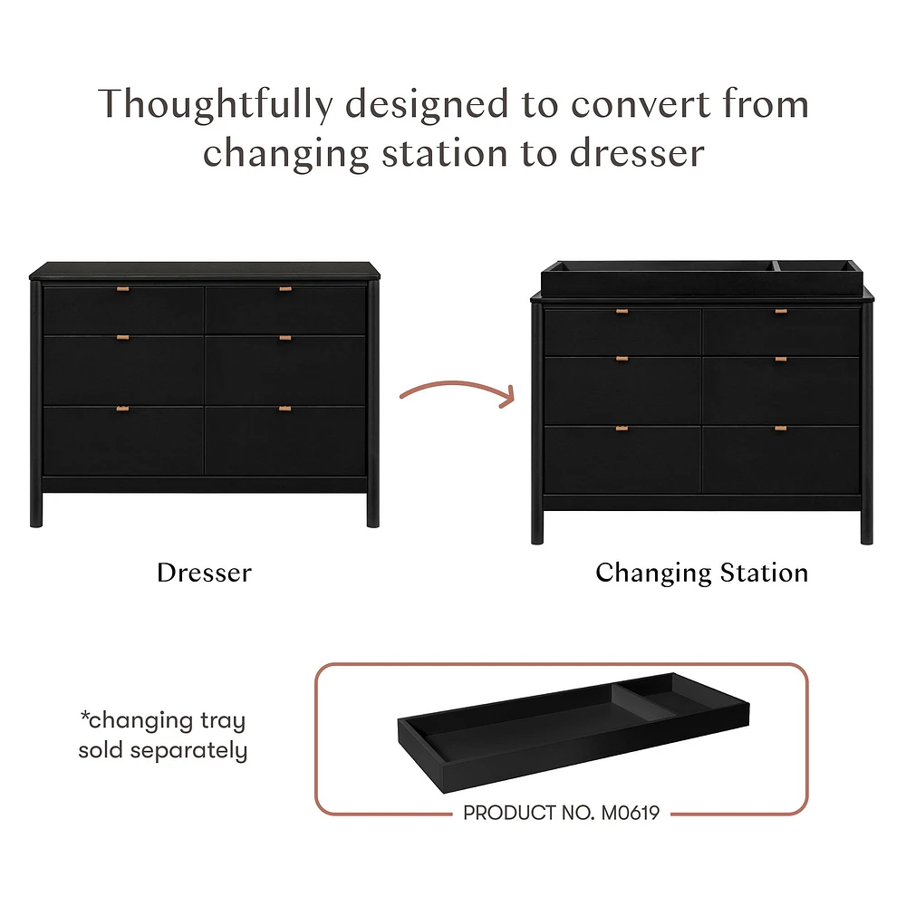 Bondi 6-Drawer Assembled Dresser - Black