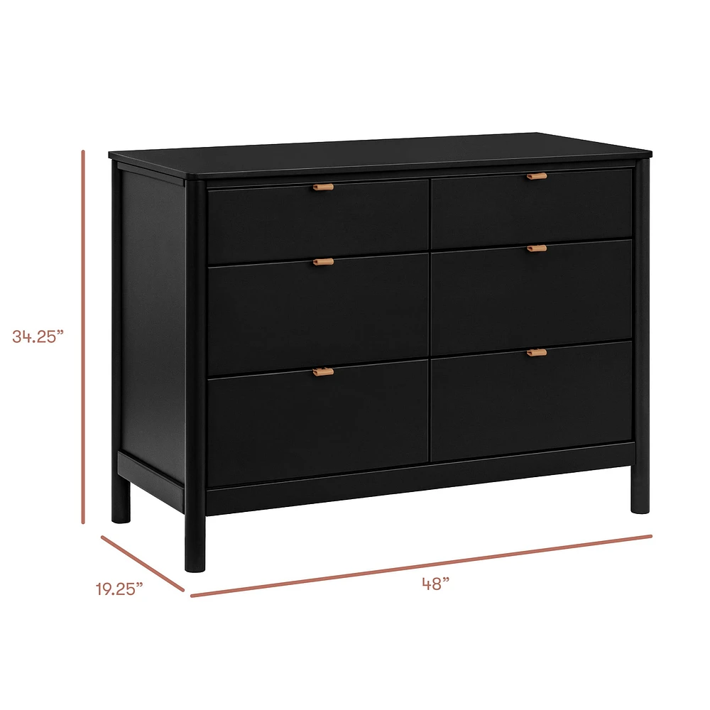 Bondi 6-Drawer Assembled Dresser - Black