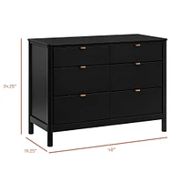 Bondi 6-Drawer Assembled Dresser - Black