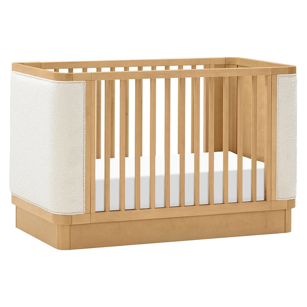 Bondi Boucle 4-in-1 Convertible Crib with Toddler Bed Kit - Honey with Ivory Boucle