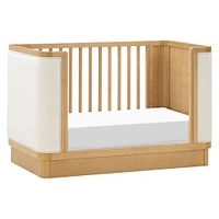 Bondi Boucle 4-in-1 Convertible Crib with Toddler Bed Kit - Honey with Ivory Boucle