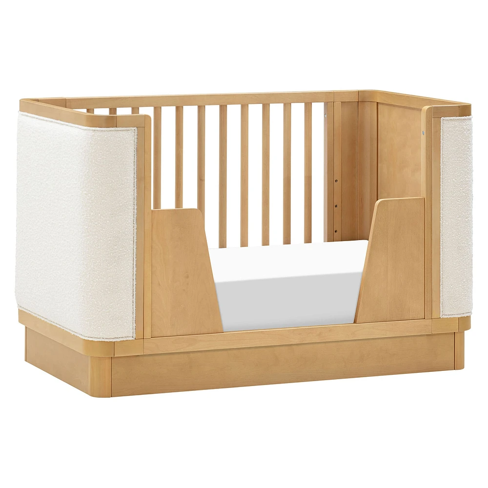 Bondi Boucle 4-in-1 Convertible Crib with Toddler Bed Kit - Honey with Ivory Boucle