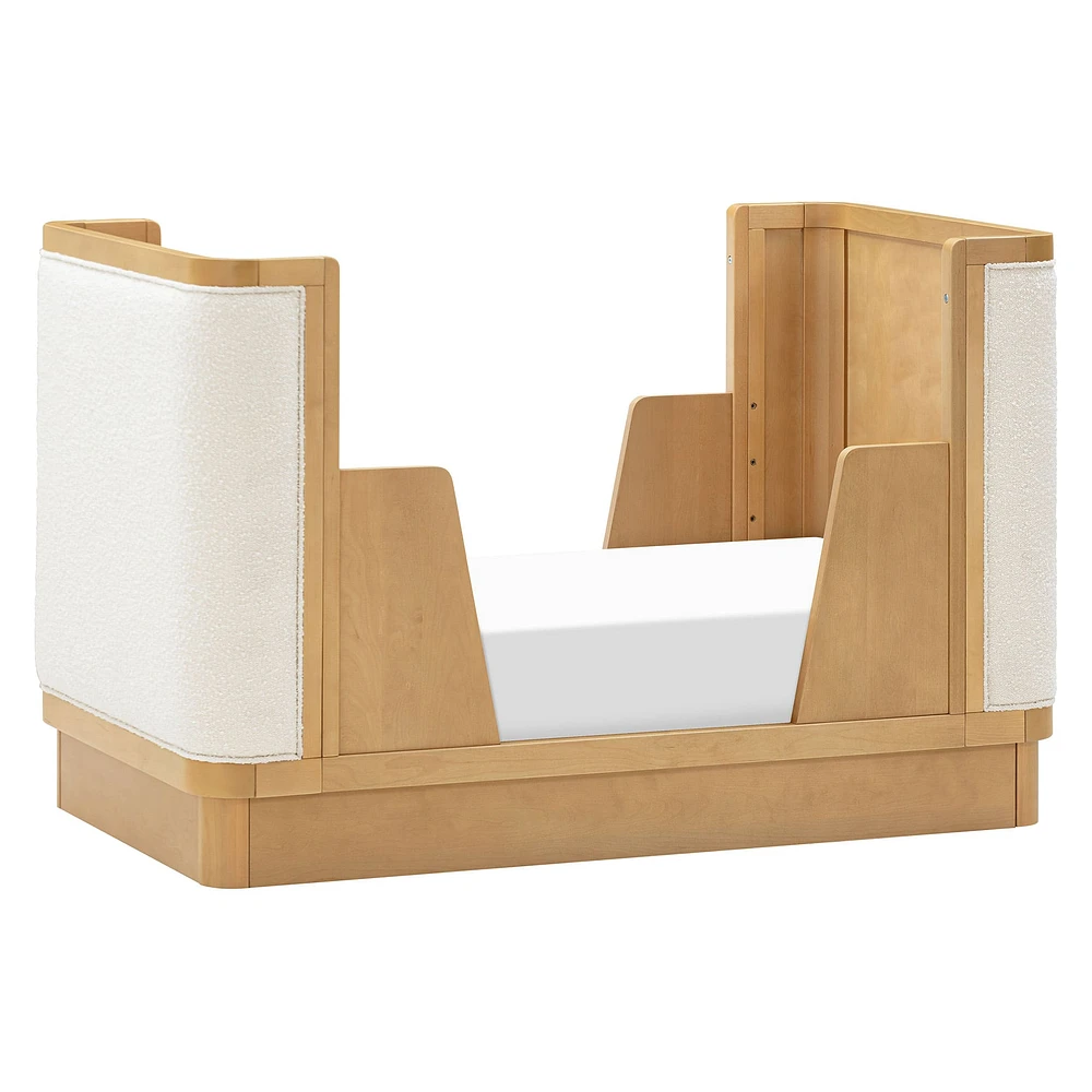 Bondi Boucle 4-in-1 Convertible Crib with Toddler Bed Kit - Honey with Ivory Boucle