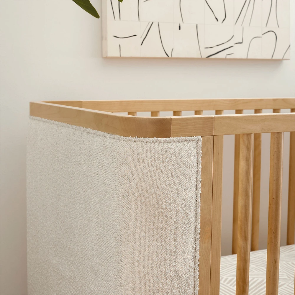 Bondi Boucle 4-in-1 Convertible Crib with Toddler Bed Kit - Honey with Ivory Boucle