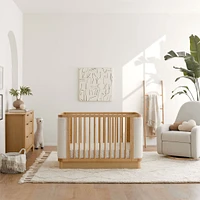 Bondi Boucle 4-in-1 Convertible Crib with Toddler Bed Kit - Honey with Ivory Boucle