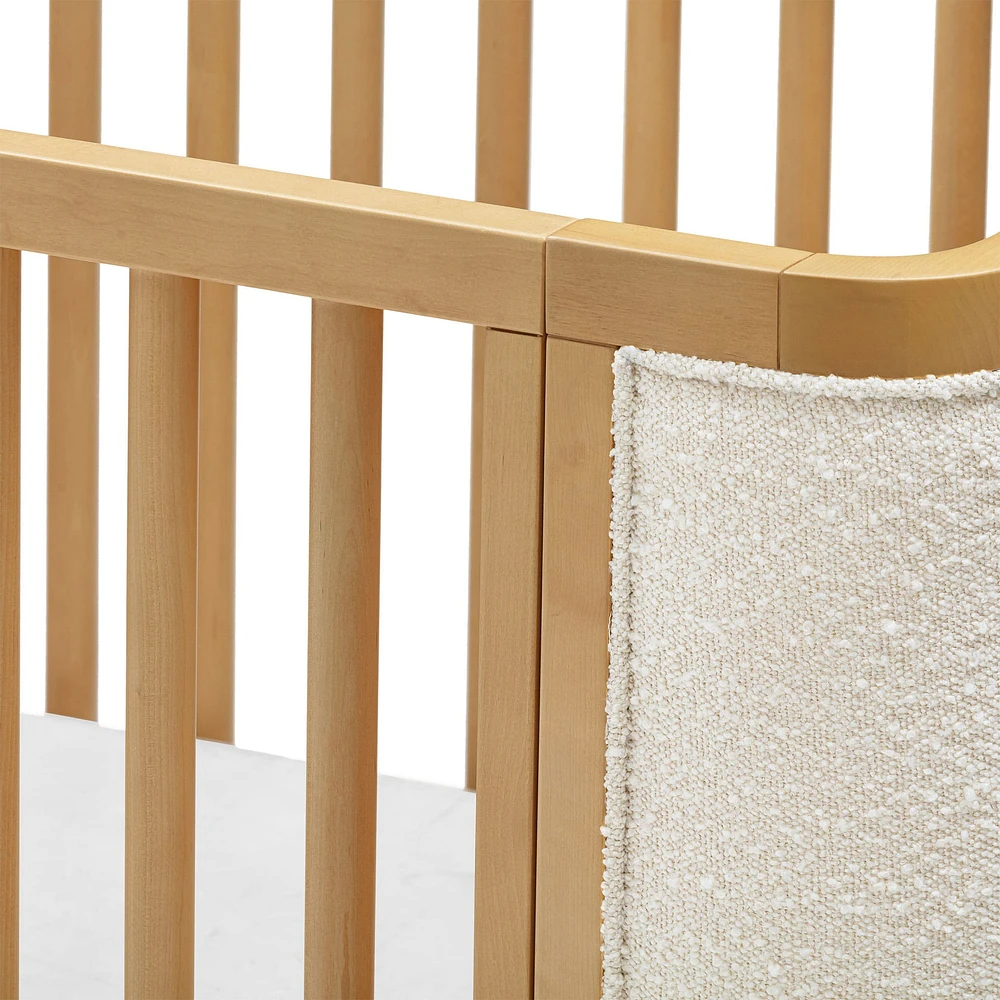 Bondi Boucle 4-in-1 Convertible Crib with Toddler Bed Kit - Honey with Ivory Boucle