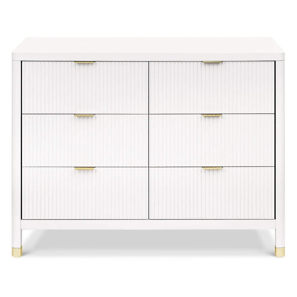 Commode 6 tiroirs Brimsley Tambour - Blanc Chaud