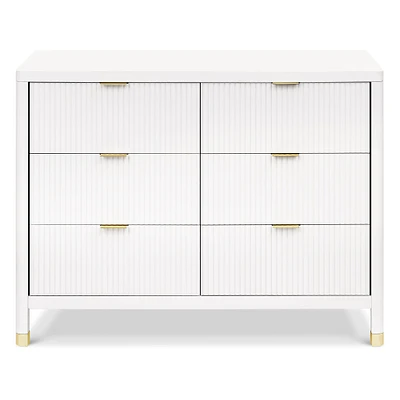 Commode 6 tiroirs Brimsley Tambour - Blanc Chaud