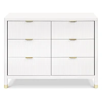 Commode 6 tiroirs Brimsley Tambour - Blanc Chaud