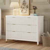Commode 6 tiroirs Brimsley Tambour - Blanc Chaud