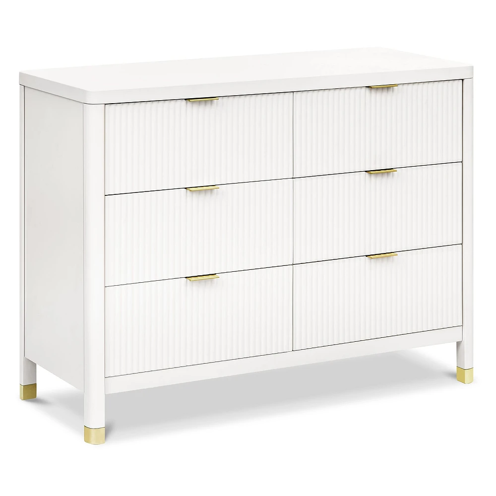 Commode 6 tiroirs Brimsley Tambour - Blanc Chaud