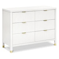 Commode 6 tiroirs Brimsley Tambour - Blanc Chaud