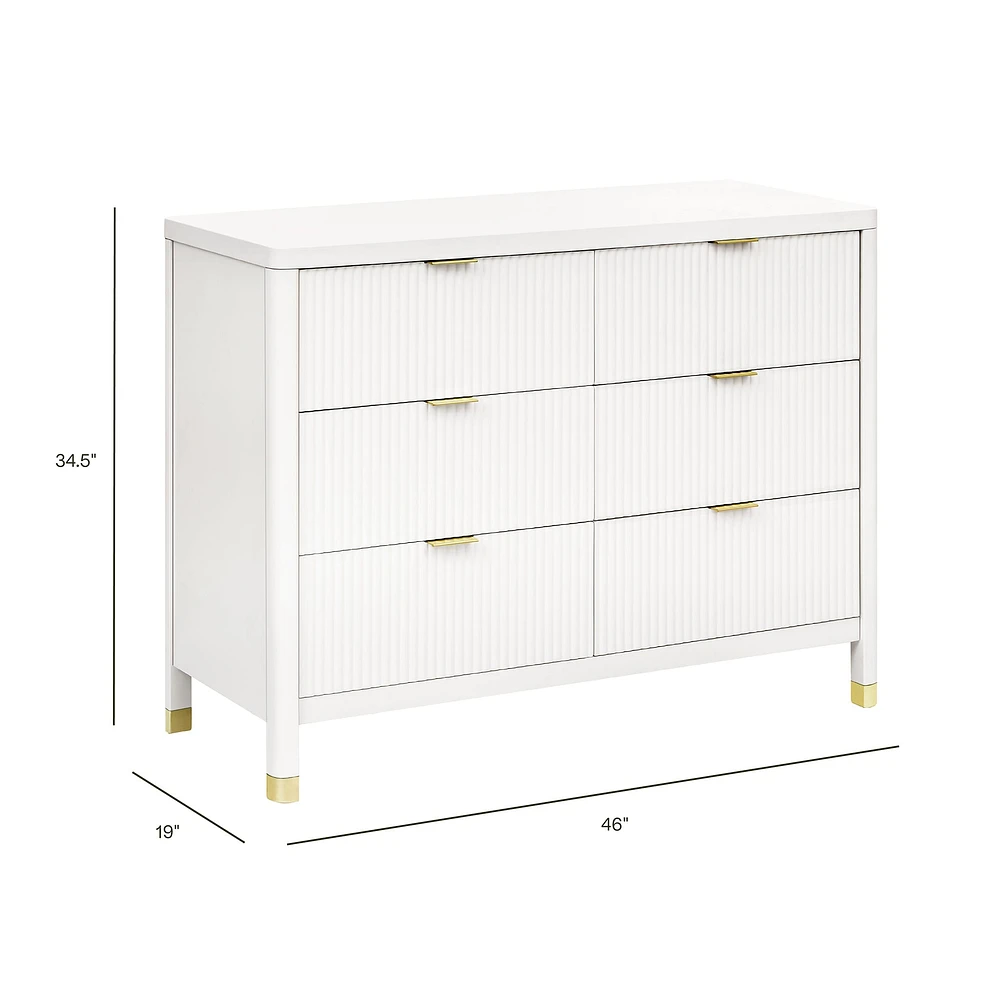 Commode 6 tiroirs Brimsley Tambour - Blanc Chaud
