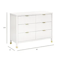Commode 6 tiroirs Brimsley Tambour - Blanc Chaud