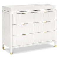 Commode 6 tiroirs Brimsley Tambour - Blanc Chaud