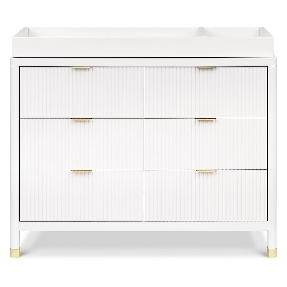 Commode 6 tiroirs Brimsley Tambour - Blanc Chaud