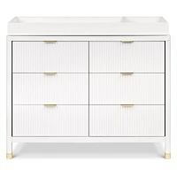 Commode 6 tiroirs Brimsley Tambour - Blanc Chaud