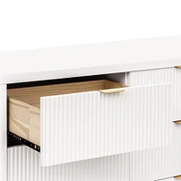 Commode 6 tiroirs Brimsley Tambour - Blanc Chaud