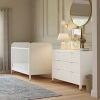 Commode 6 tiroirs Brimsley Tambour - Blanc Chaud