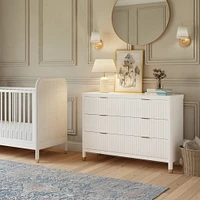 Commode 6 tiroirs Brimsley Tambour - Blanc Chaud