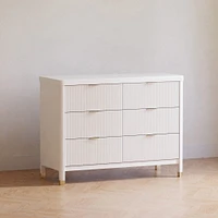 Commode 6 tiroirs Brimsley Tambour - Blanc Chaud