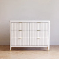 Commode 6 tiroirs Brimsley Tambour - Blanc Chaud