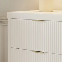 Commode 6 tiroirs Brimsley Tambour - Blanc Chaud